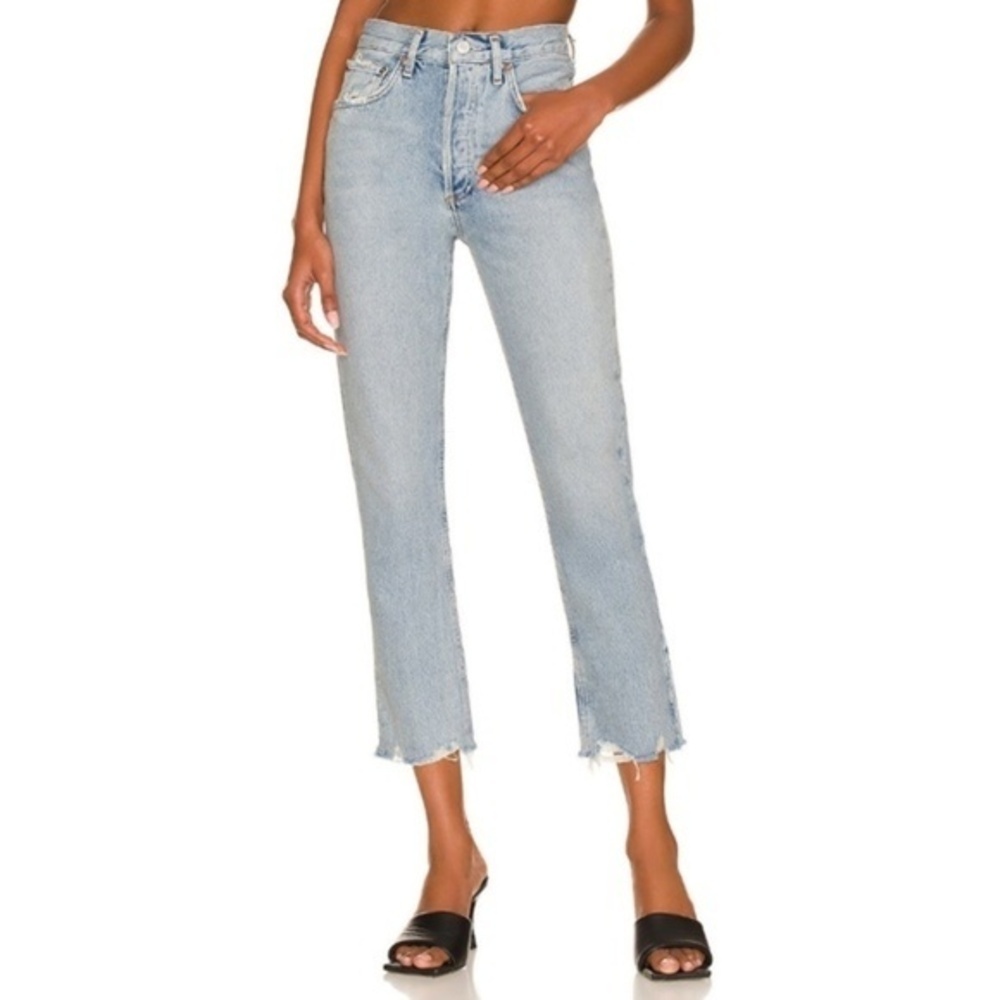 Agolde. Riley High Rise Straight Crop Jean.